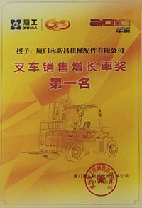 2011年叉車(chē)銷售增長(zhǎng)率第一名